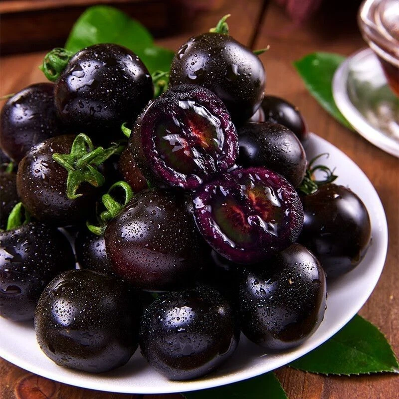 【顺丰包邮】黑珍珠小番茄黑玫瑰新鲜黑色圣女柿子花青素紫色水果