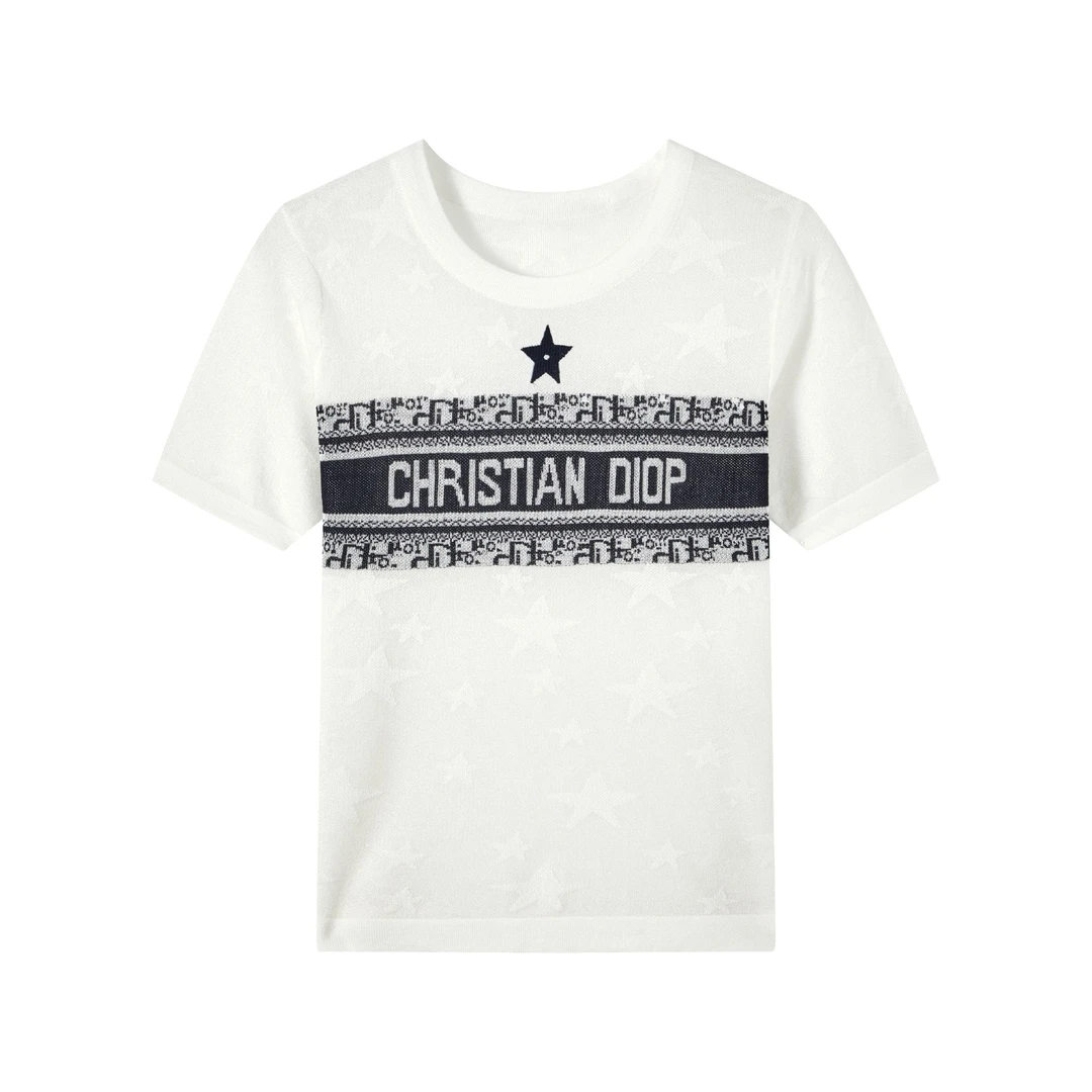 夏季短袖女减龄新潮风休闲百搭针织T恤女-7306