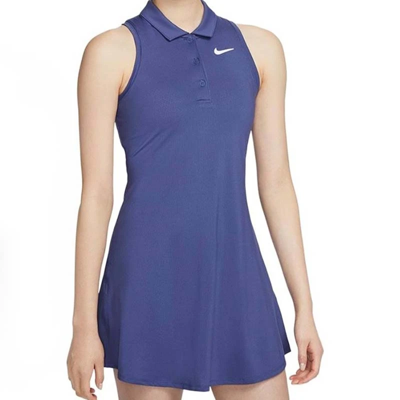清货 Nike Logo印花 蓝紫色 休闲运动无袖连衣裙 CV4838-510