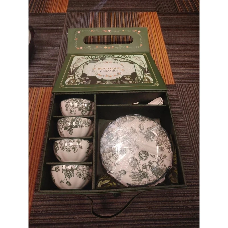 高档陶瓷碗餐具套装家用米饭碗汤碗礼盒装礼品