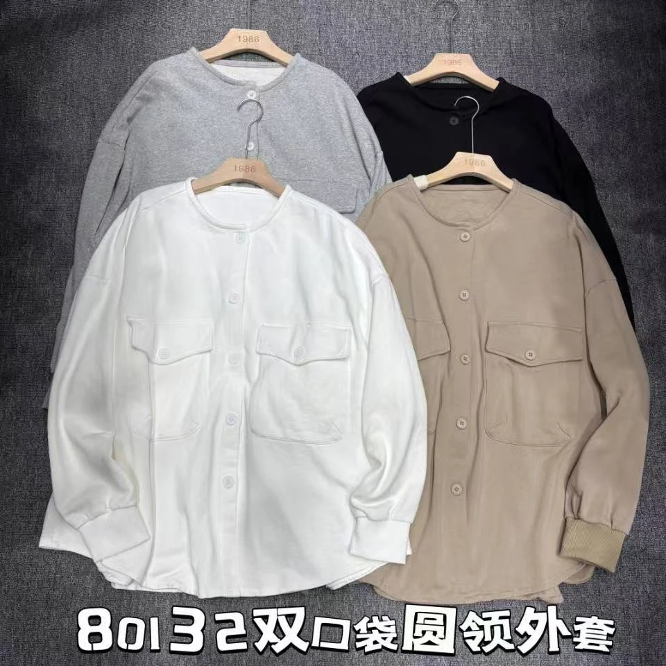 80132款新款双口袋圆领外套