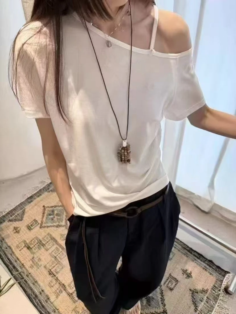 7023多色系漏肩半袖