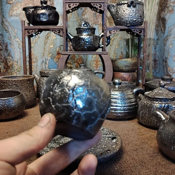 九**风全手工制作精品爆裂纹主人杯