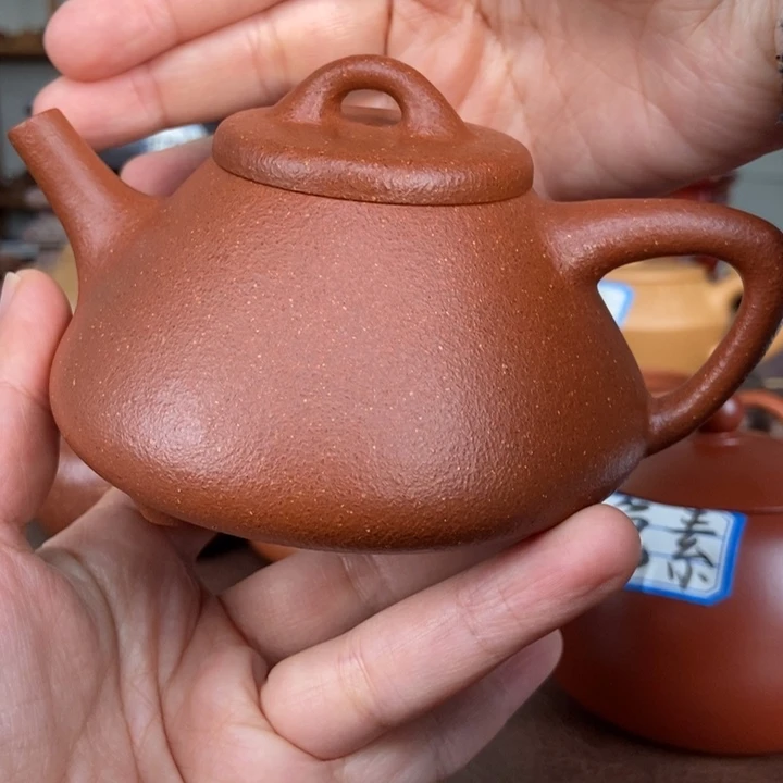 紫砂茶壶红降坡的子冶石瓢壶零添加