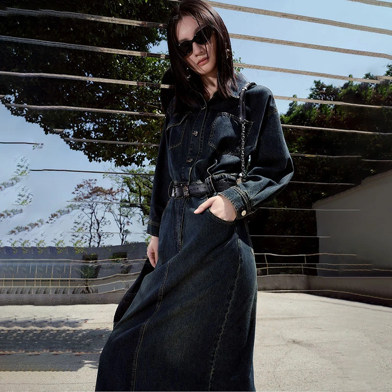 38294【依目系列】直筒牛仔连衣裙2J183751D