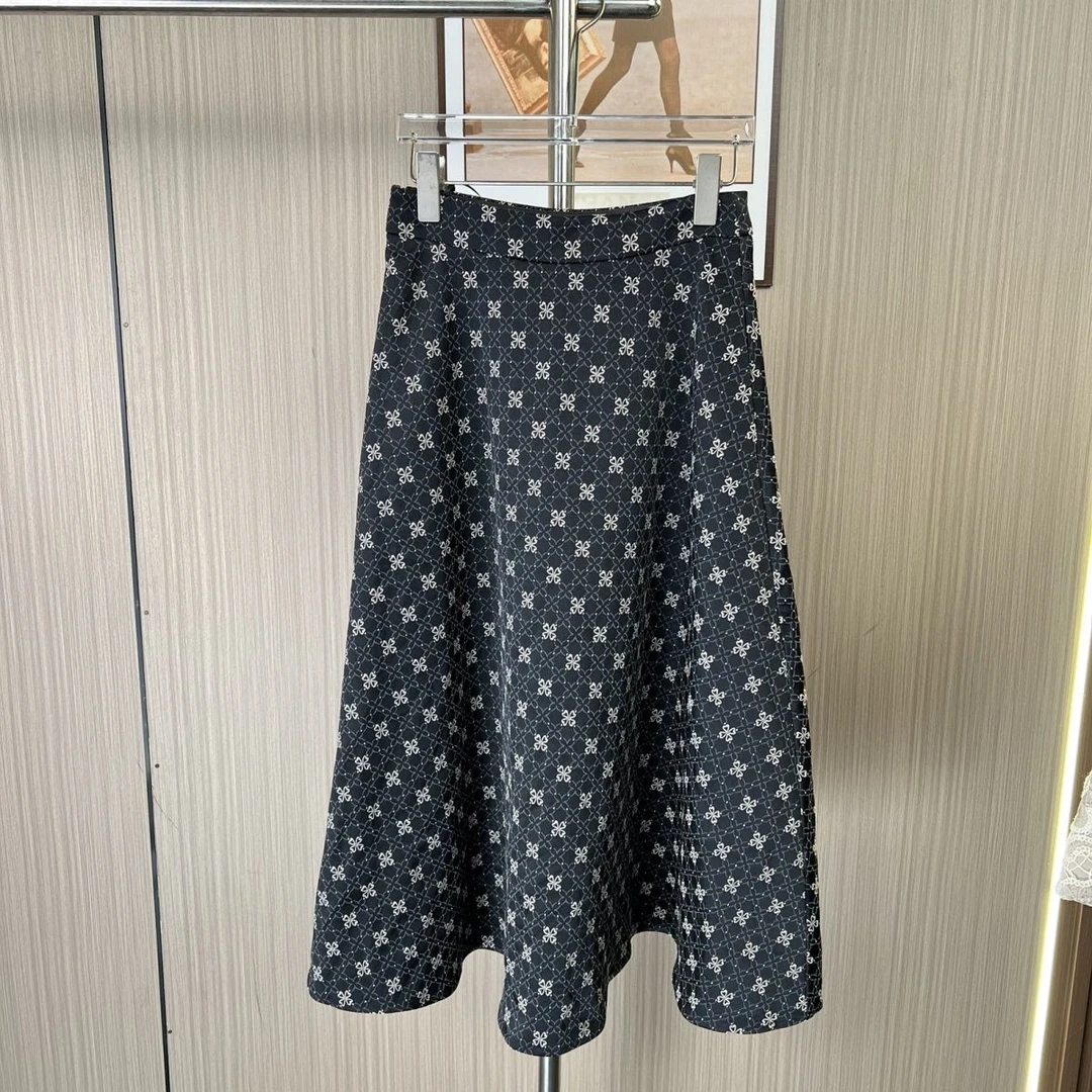 1075撤柜DS复古森系碎花半身裙裙子高腰秋冬中长款显瘦长裙新款