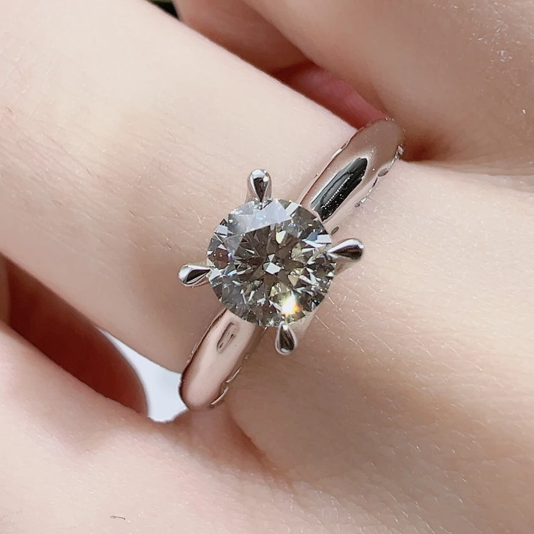 天然钻石戒指/指环18K金镶嵌