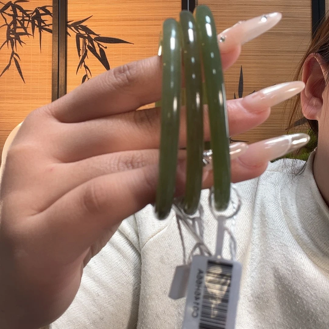 未镶嵌手镯和田玉C0146-52-65拍一发一浅色青黄口