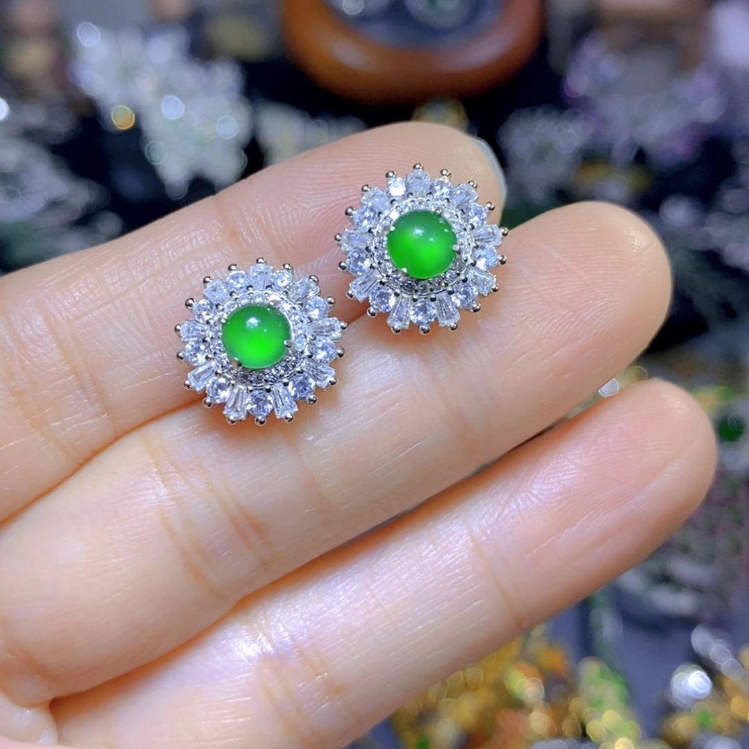 翡翠颈饰银S925镶嵌天然翡翠