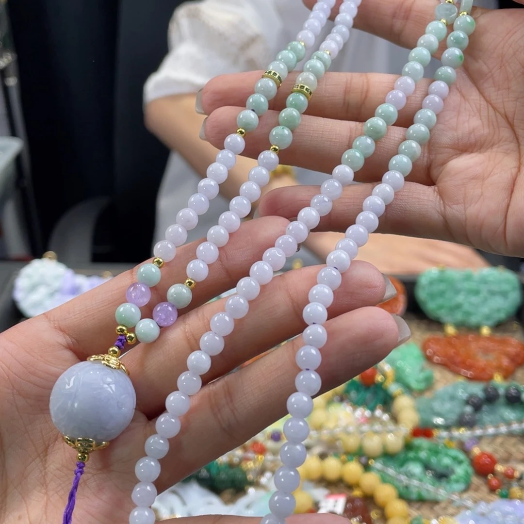 翡翠颈饰未镶嵌代编织