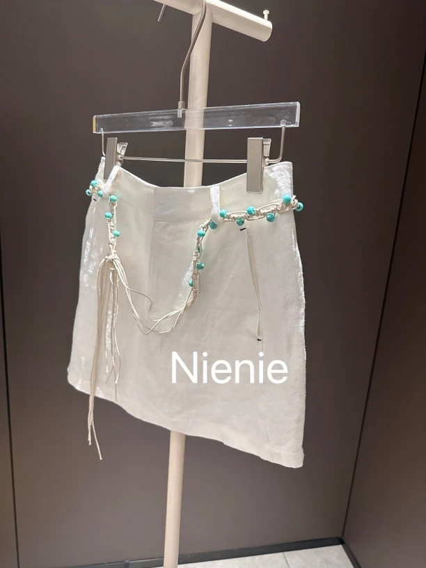Nienie 纯欲亚麻小半裙
