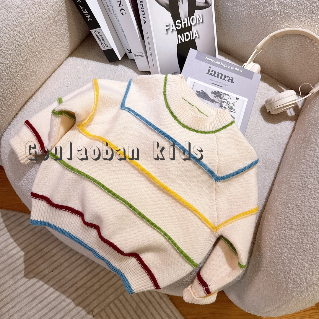 【彩虹】男童中小童格调软糯毛衣秋冬春内搭单穿百搭亲肤潮