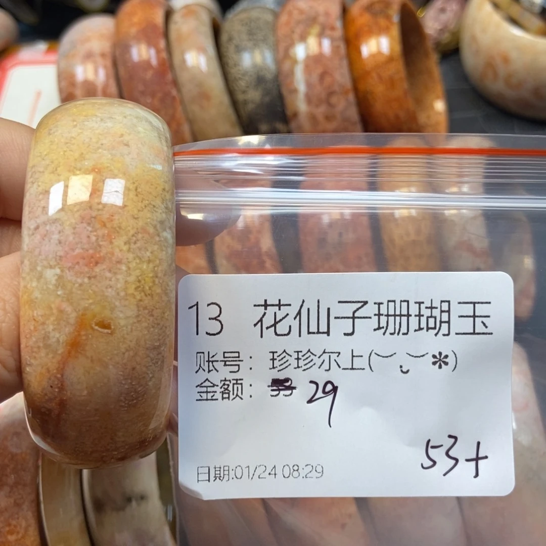 硅化珊瑚（珊瑚玉）手镯未镶嵌珍****13