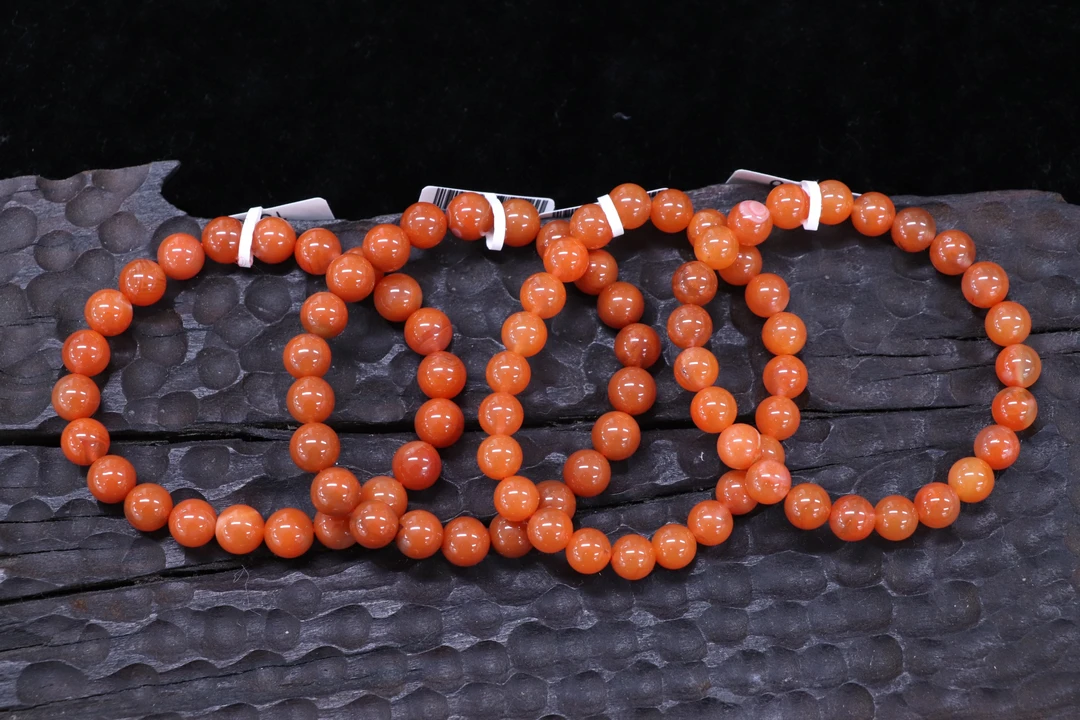 原矿无优化天然南红保山冷水河单圈8mm左右多样性发一串有纹裂