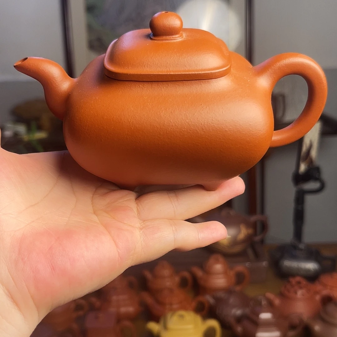 骑***游紫砂壶原矿赵庄朱泥传炉壶