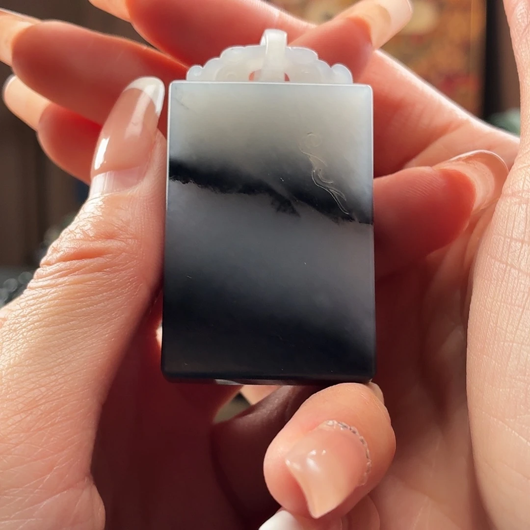 和田玉未镶嵌吊坠(不含链)青花