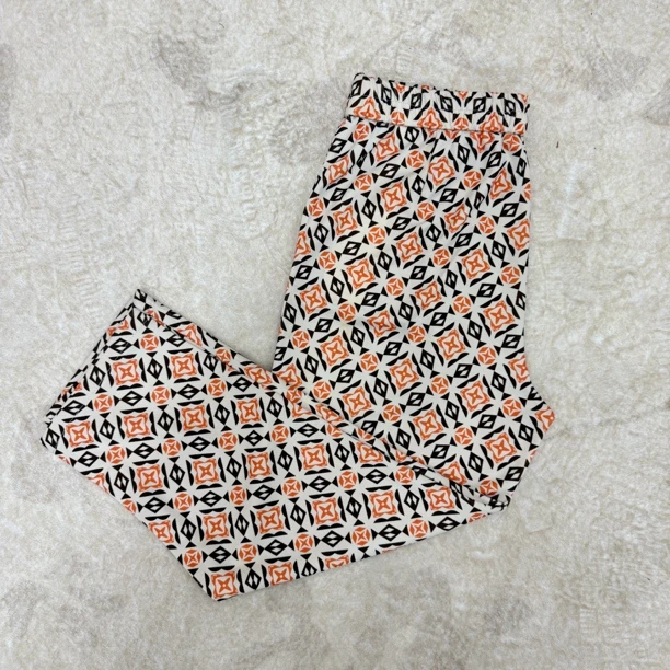 休闲宽松百搭橘色花裤