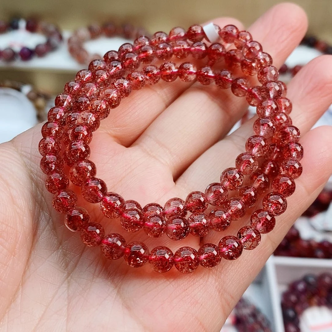 未镶嵌手串水晶金草莓多圈