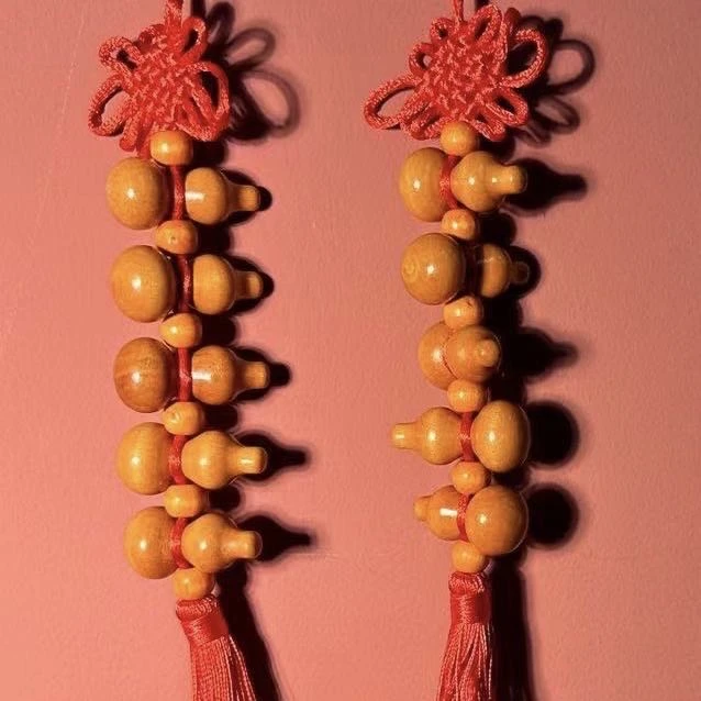 桃木葫芦节庆饰品 五葫芦挂件(一对)  SG308