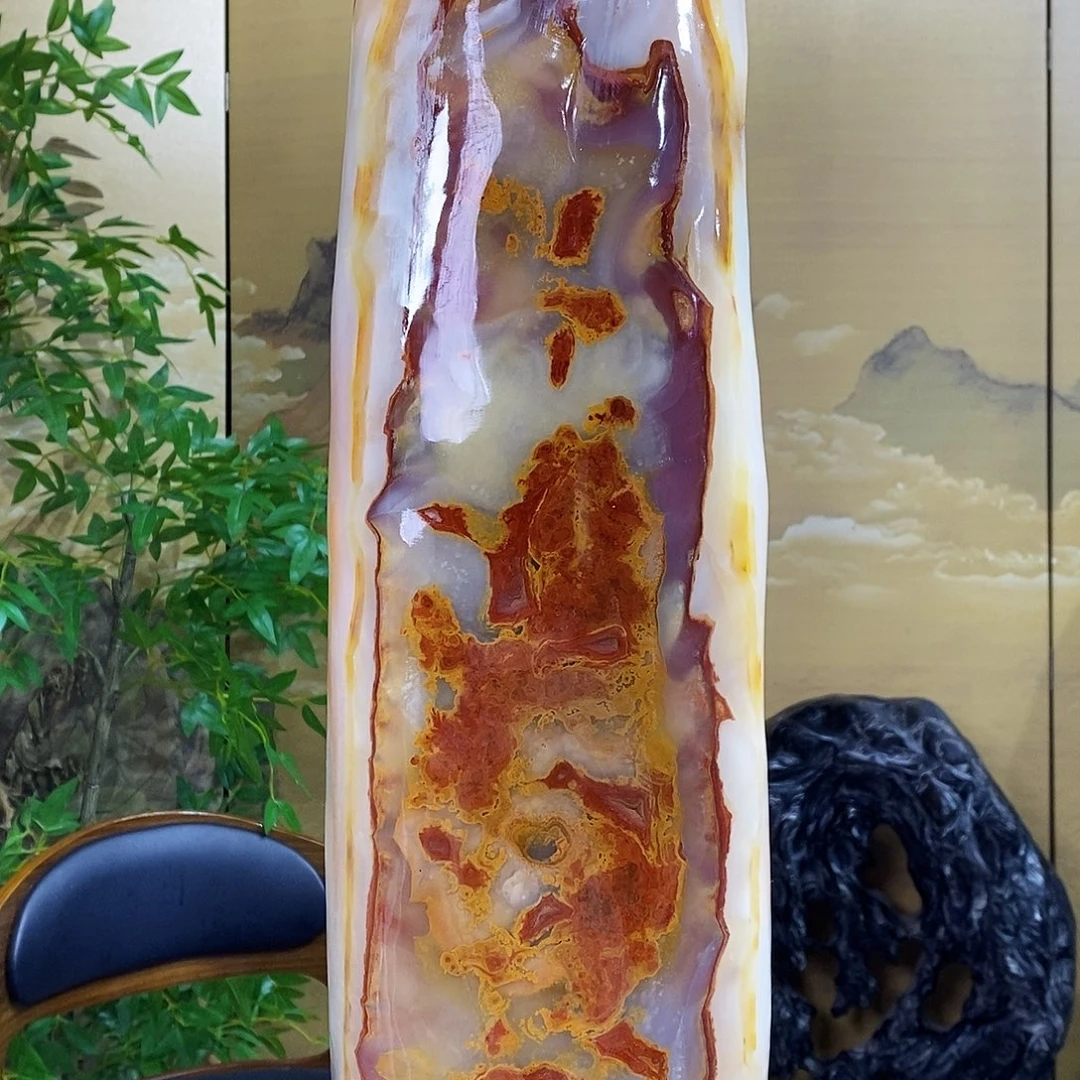 石材山水画作品摆件