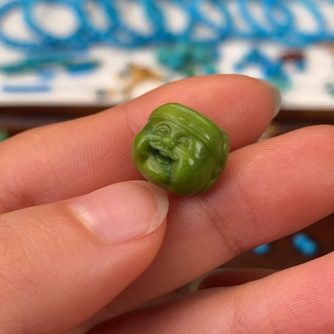 绿松石未镶嵌菜籽黄王明财神