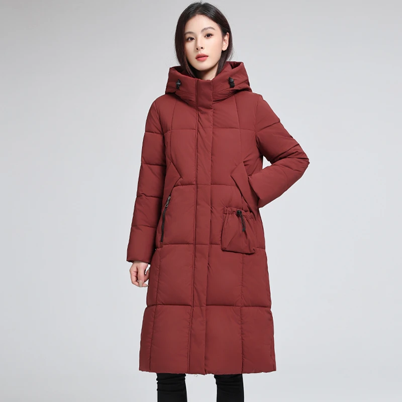 保暖棉服女冬季新款棉衣长款上衣外套连帽宽松加厚大码