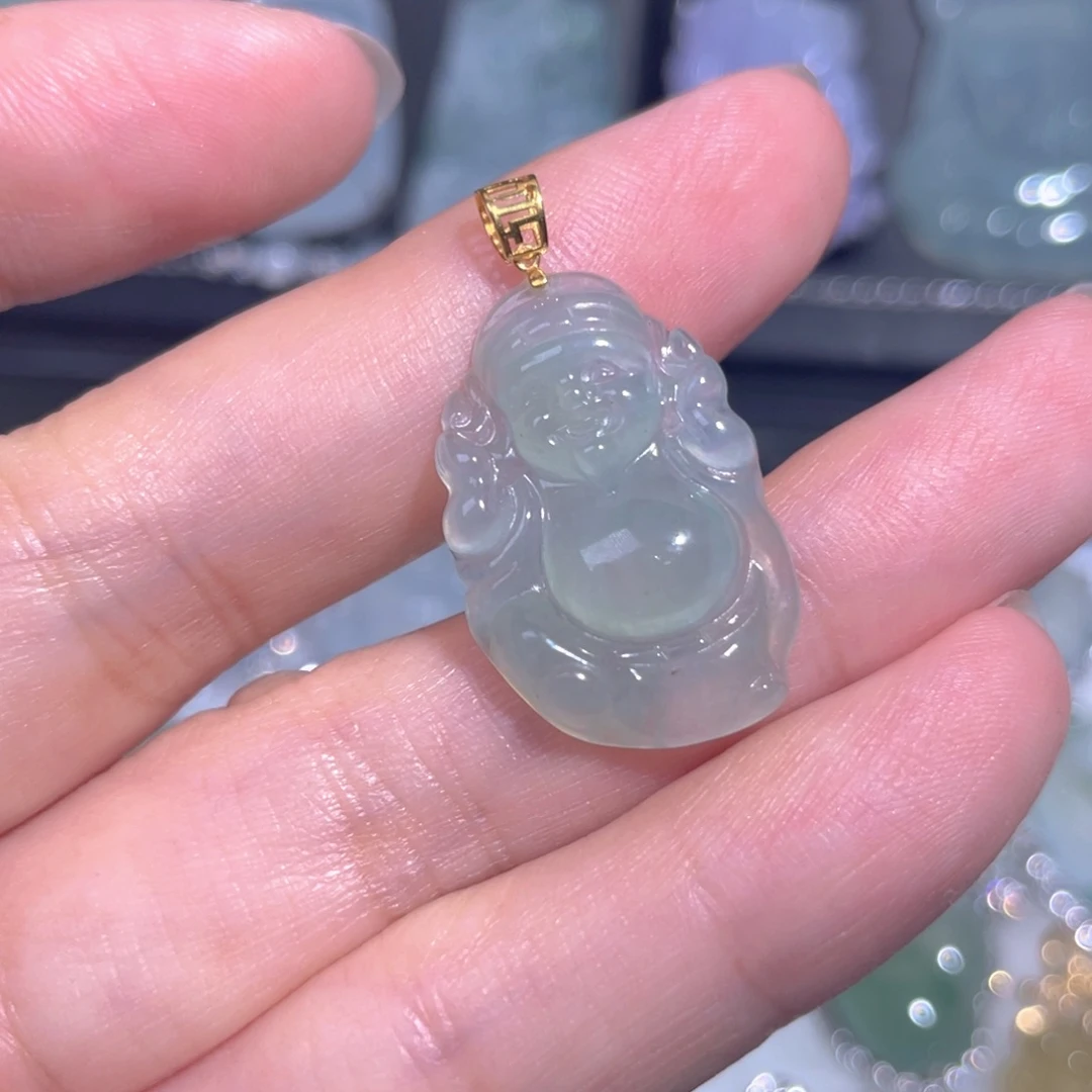 颈饰18K金镶嵌翡翠翡翠