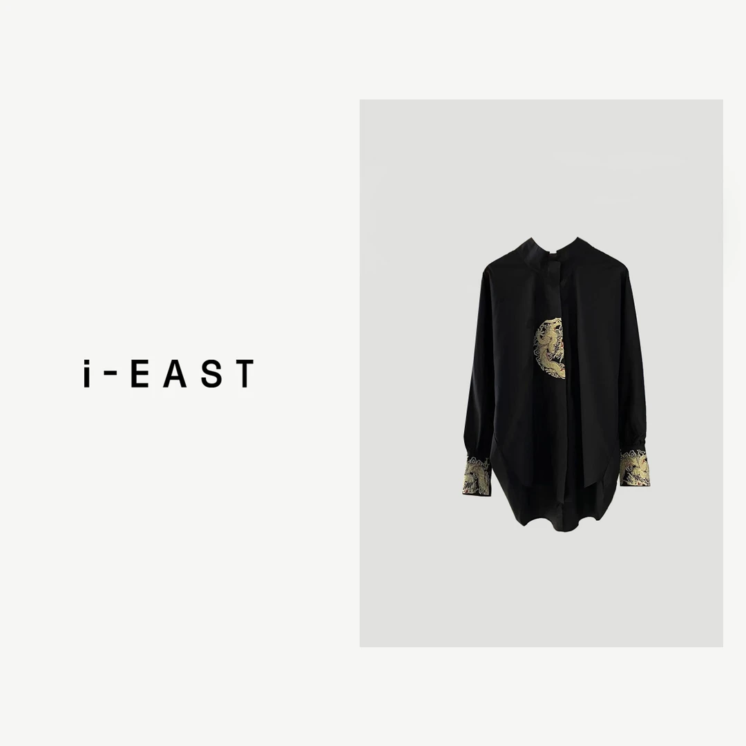 i-EAST 鱼龙舞~新中式重工刺绣设计衬衣上衣-3D T12110