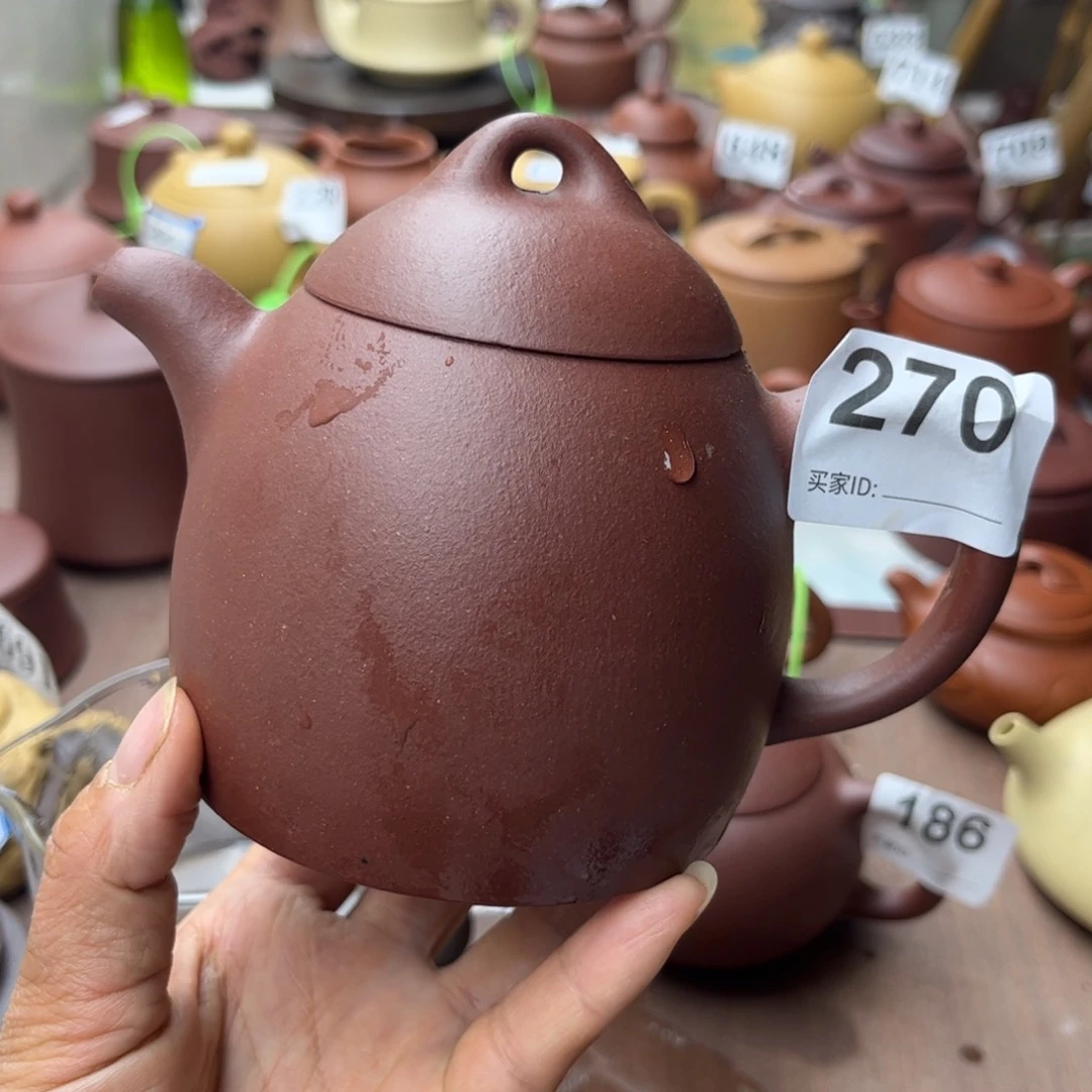 紫砂茶壶底槽清半手400cc