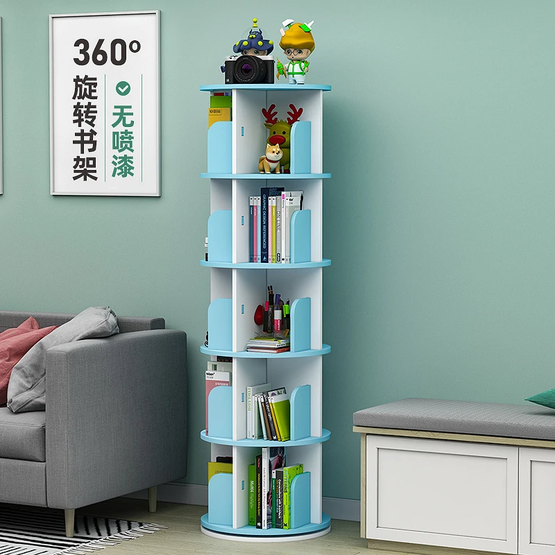 360度落地创意现代简约家用学生儿童置物架省小型书柜