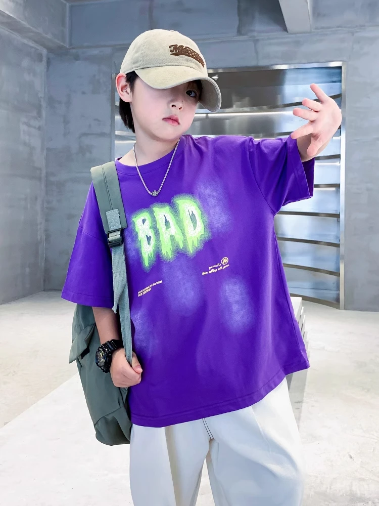 流苏短袖夏季吸汗男圆领休闲T恤时尚男孩潮流上衣洋气宽松【cT910】