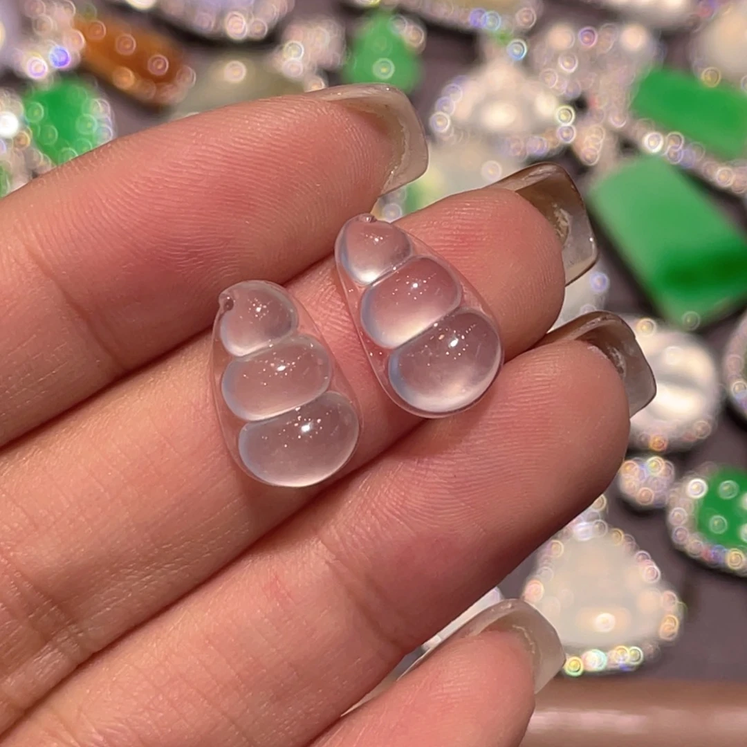 未镶嵌翡翠耳饰裸石