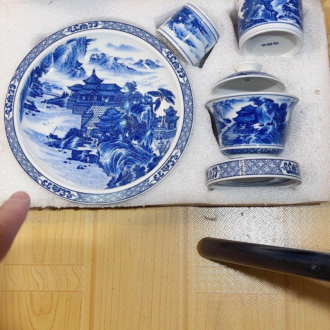 2***2古器堂山水楼阁五件套