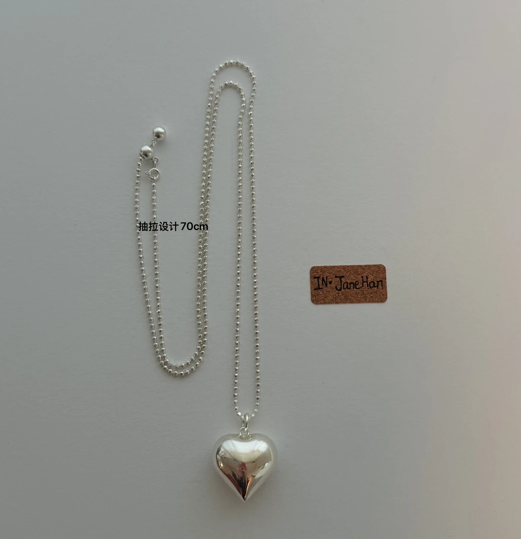 链子925银 X1867  简韩 新款抽拉豆豆项链（2.0)