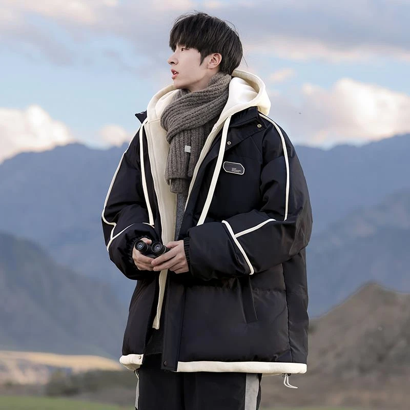 美式棉服男冬季2024新款加厚复古棉袄冬装羽绒棉衣假两件潮牌外套