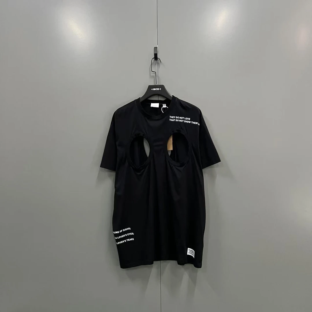 未使用 BURBERRY/博柏利 bc827 黑色镂空短袖 914551