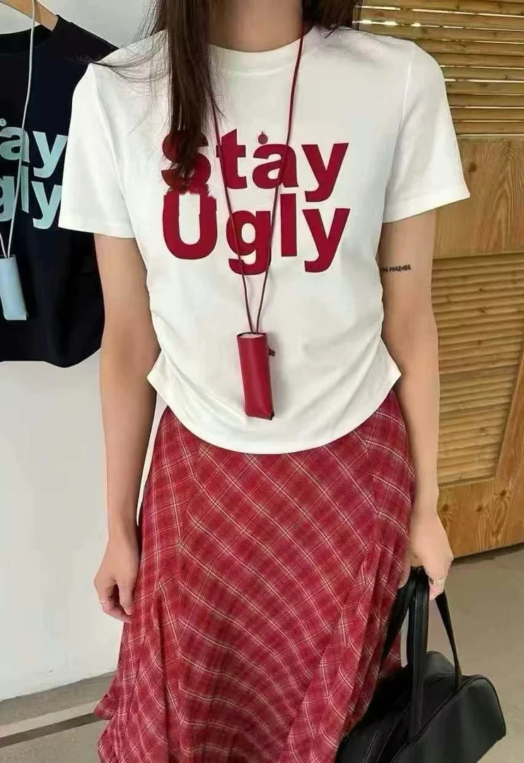 夏季字母百搭圆领显瘦常规韩版短袖印花宽松型T恤