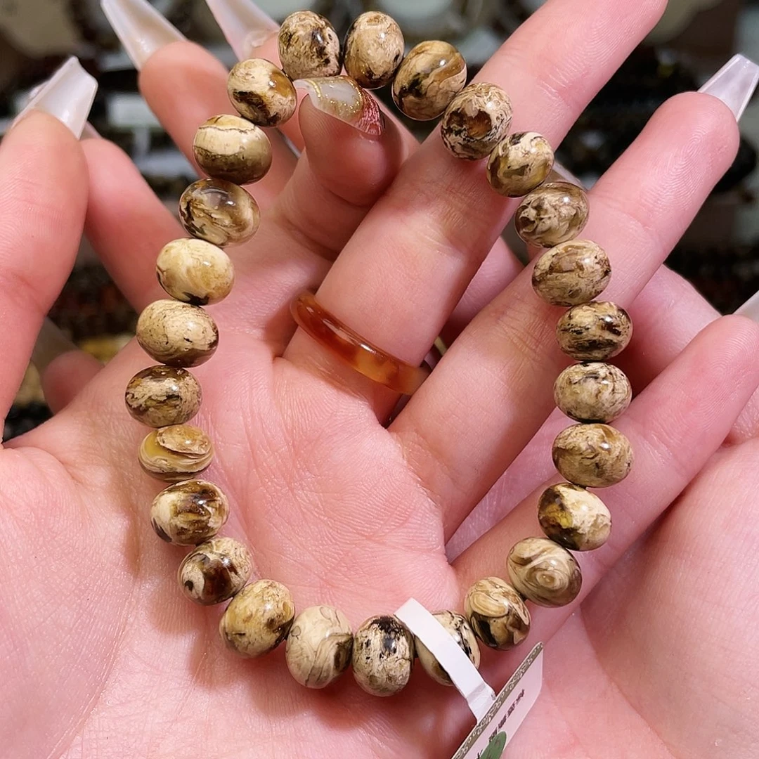 琥珀未镶嵌裸石抚顺琥珀9➕手串干白花