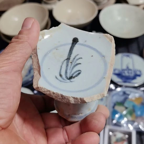 瓷片青花影青杯垫学习标本