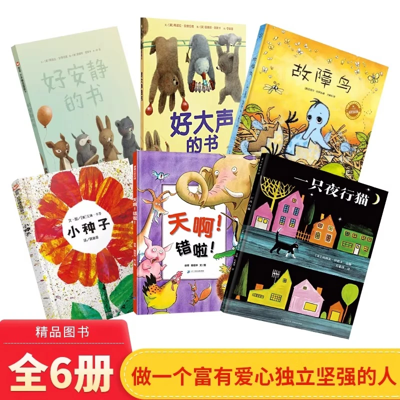 全6册精装一只夜行猫好大声的书好安静的书小种子天啊错啦故障鸟