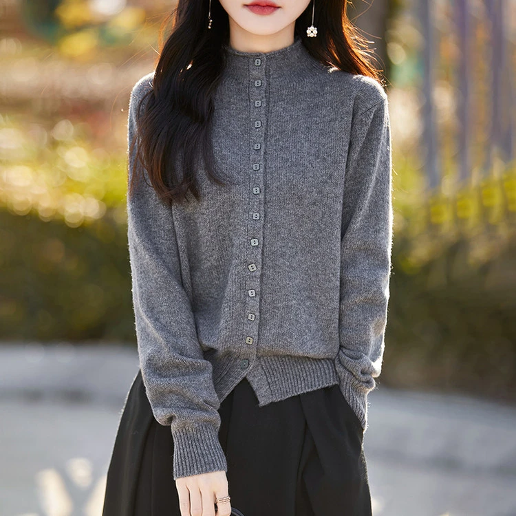 2026年新款秋冬上衣开衫毛衣长袖针织衫百搭秋冬女装春秋短款打底