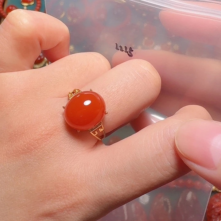 南红玛瑙银S925镶嵌2.8