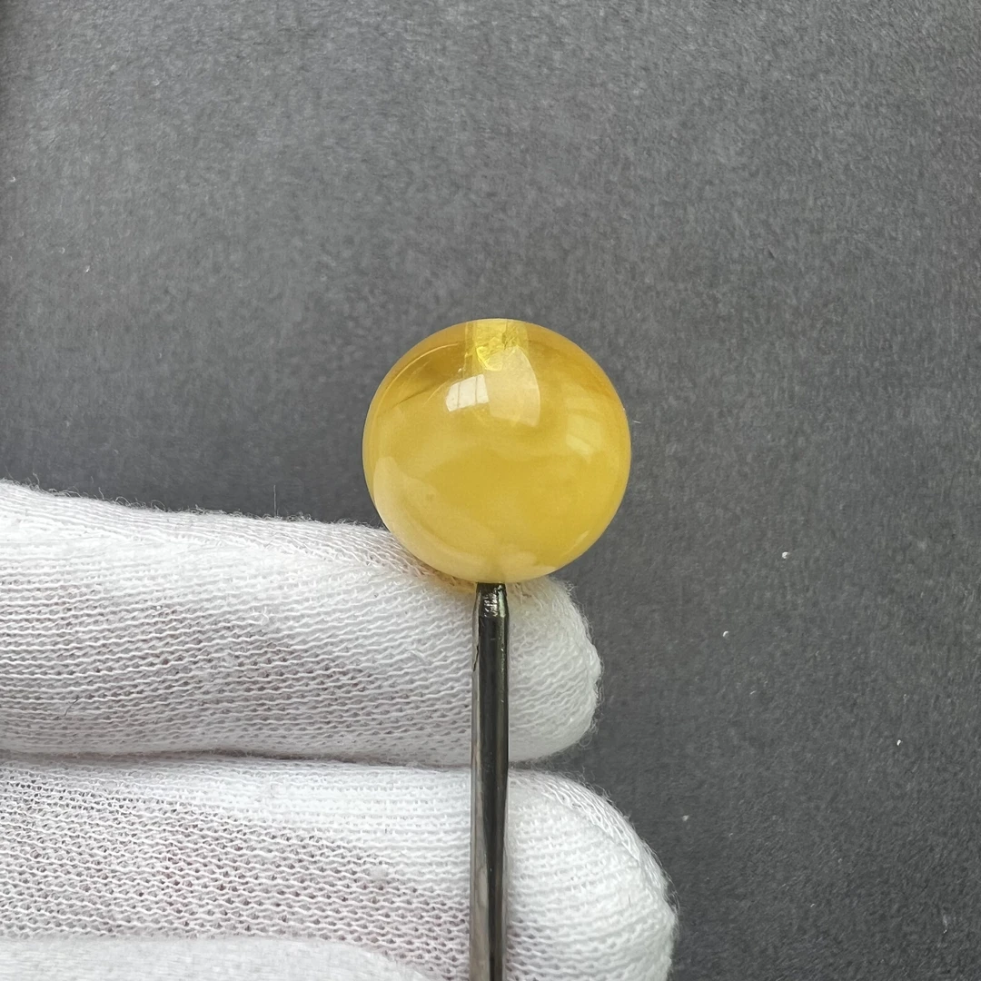 Y7793天然原矿蜜蜡16.8mm圆珠 支持鉴定假一罚四