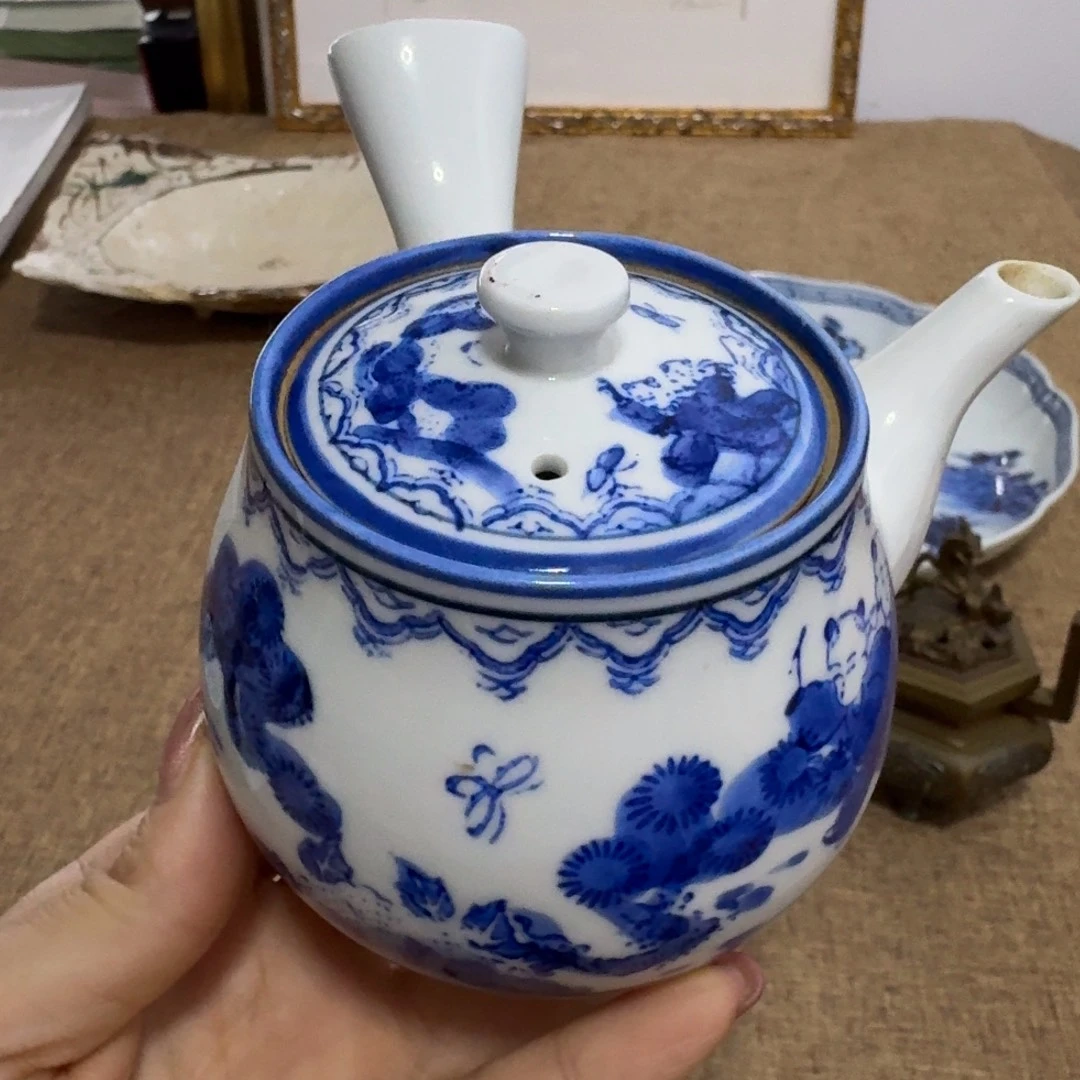 锅岛侧把壶，非全新