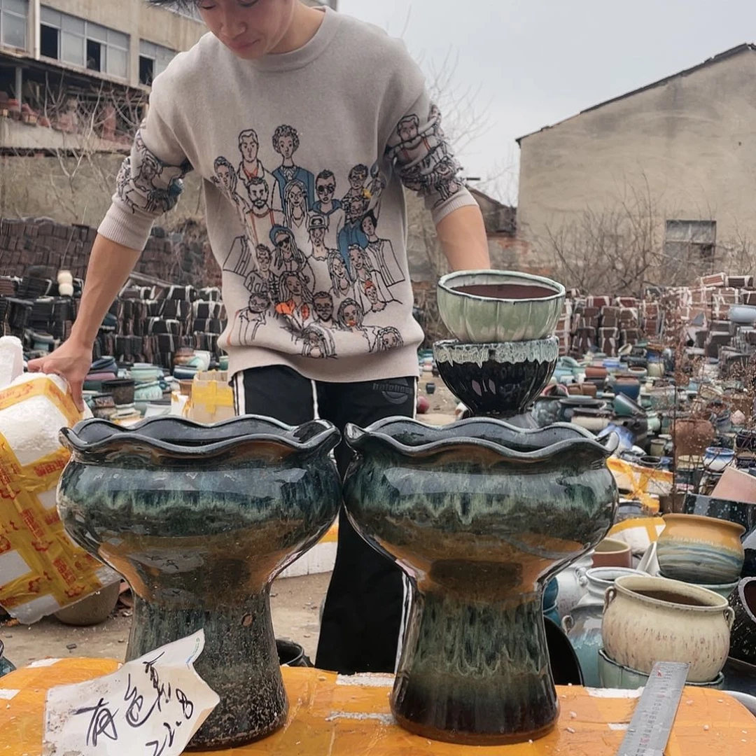 宜兴紫砂粗陶花盆