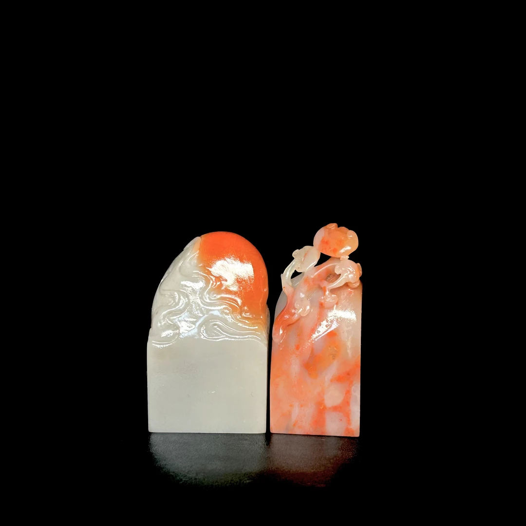 一心印社单枚 精品篆刻 天然老挝石 梅花1.5*2.5*5.5CM 扁章闲章