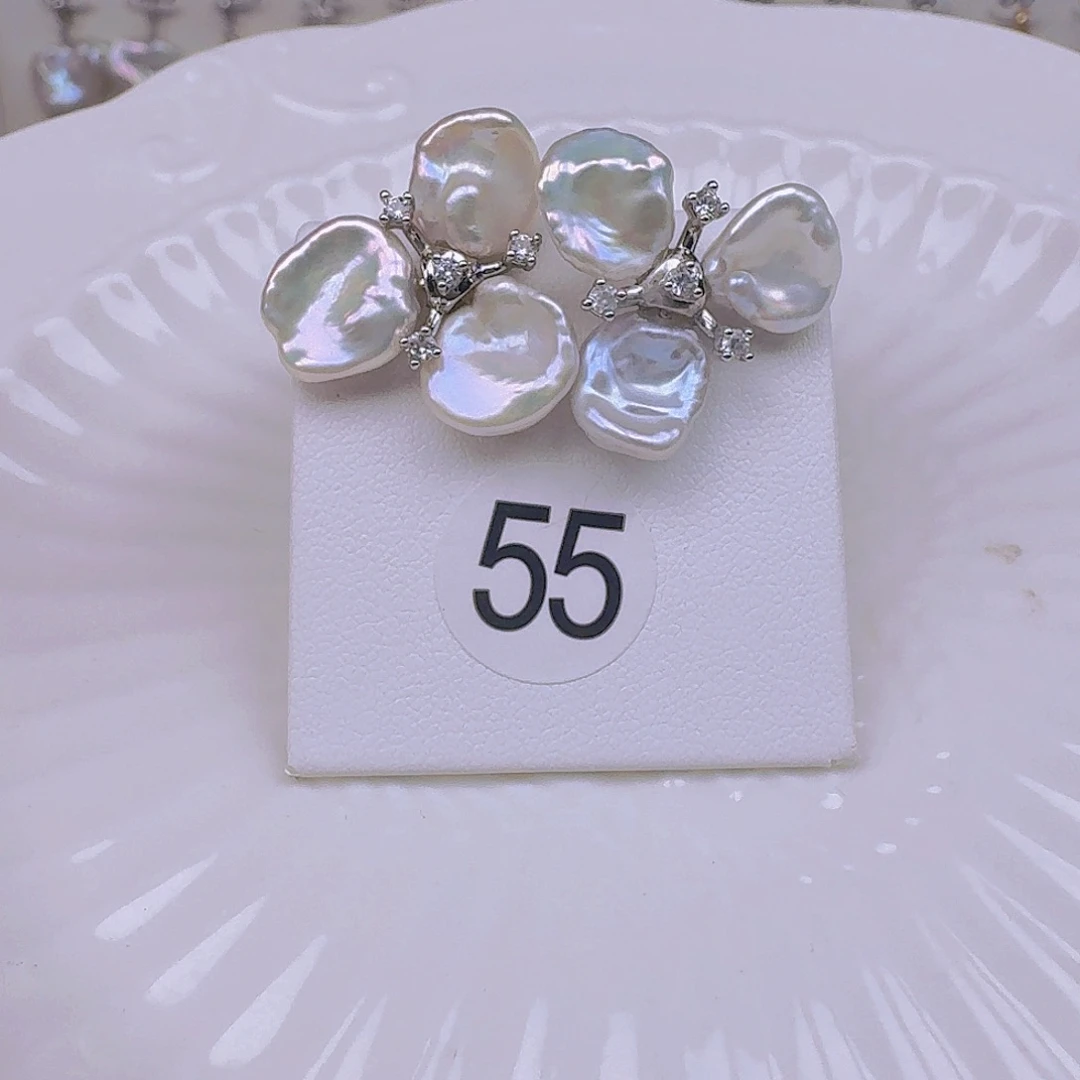 耳饰淡水珍珠银S925镶嵌