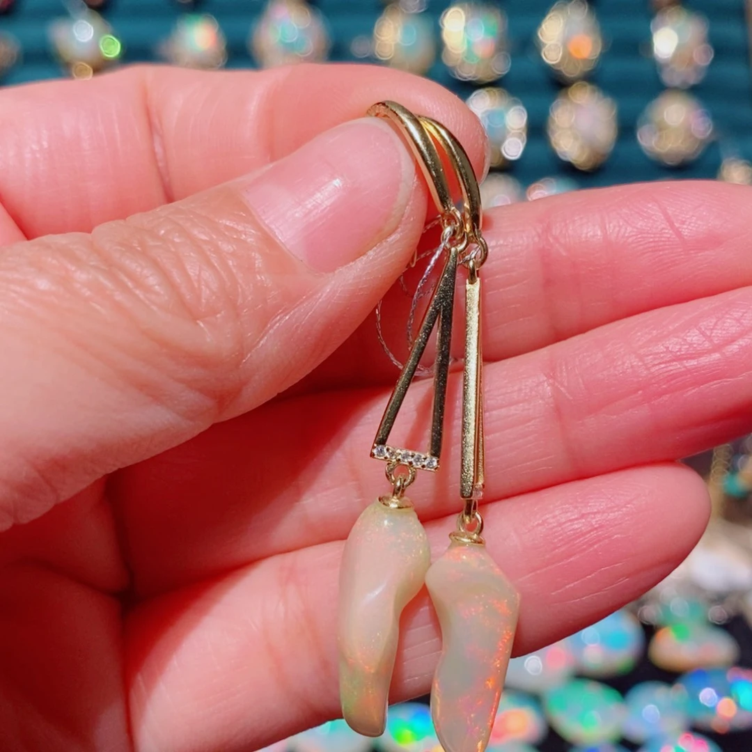 欧泊欧泊耳饰银S925镶嵌