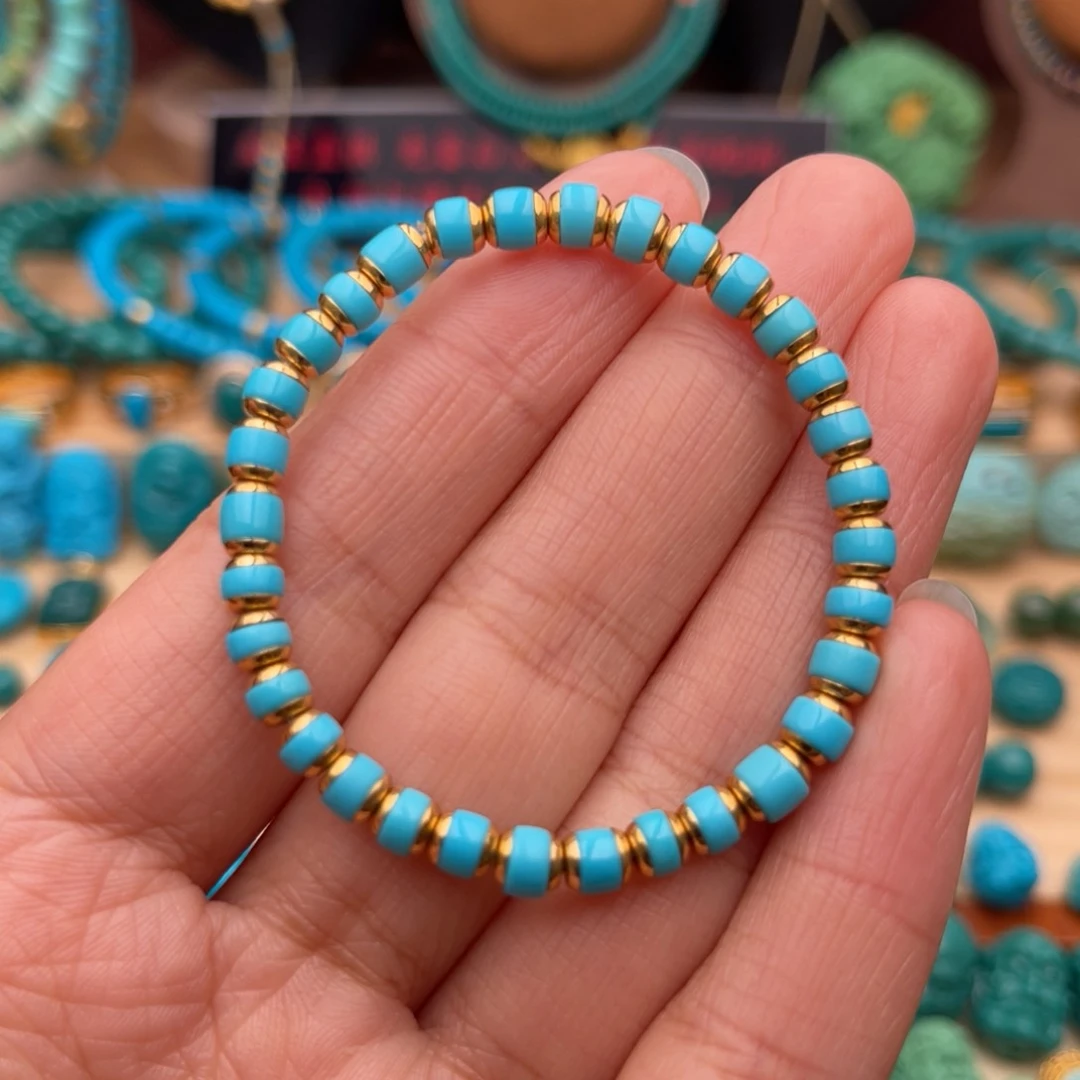 绿松石珠宝奇石18K金镶嵌