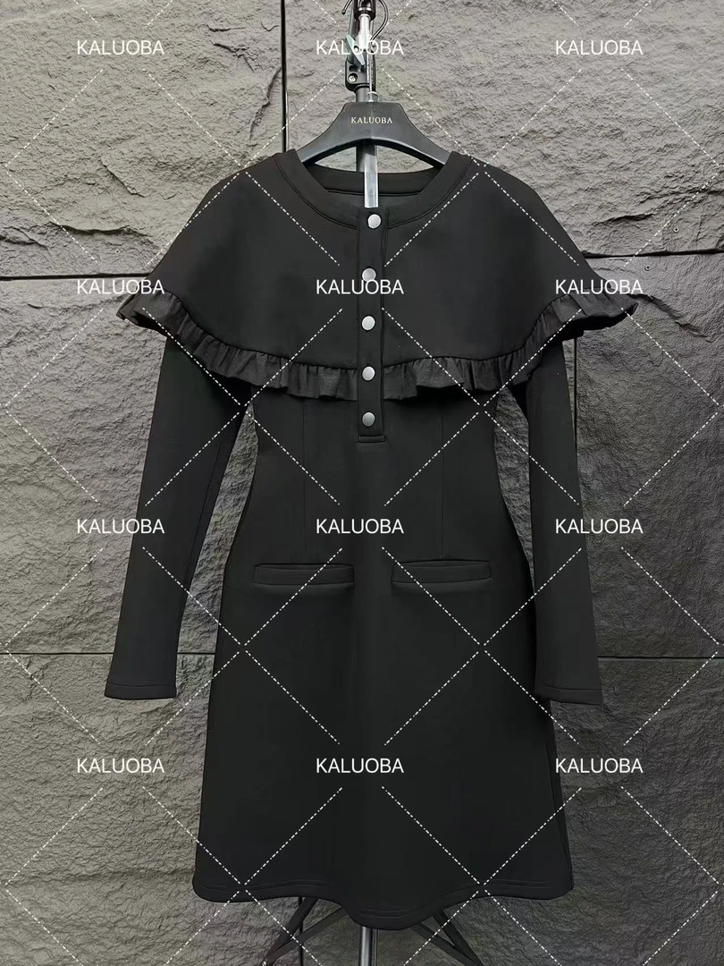 【原创大码设计师款】2025春季新款斗篷收腰大码连衣裙6120